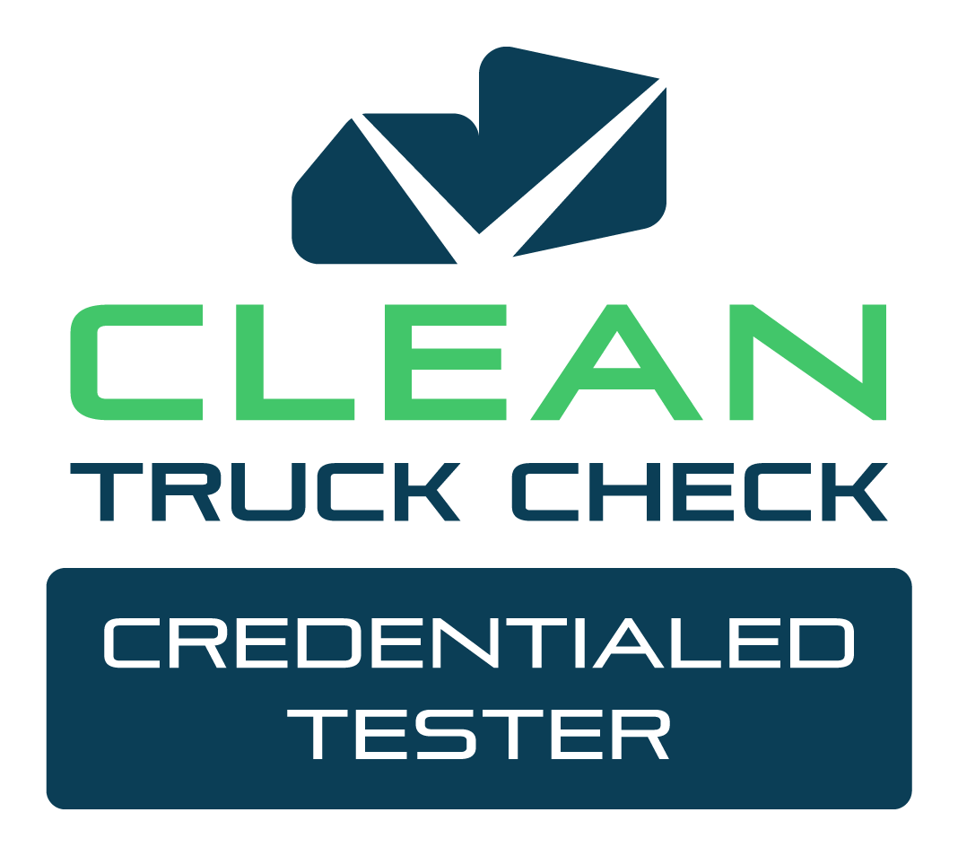 Shows the CARB Clean Truck Check Credentialed Tester logo